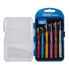 Draper Expert Precision Screwdriver Set, 3 x Plain Slot, 3 x Cross Slot (6 Piece) (03266)