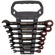 Draper EXPERT Hi-Torq® Metric Ratchet Combination Spanner Set - Black (7 Piece)