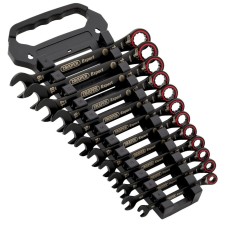 Draper Expert HI-TORQ® Metric Reversible Ratchet Combination Spanner Set, Black (12 Piece) (03912)