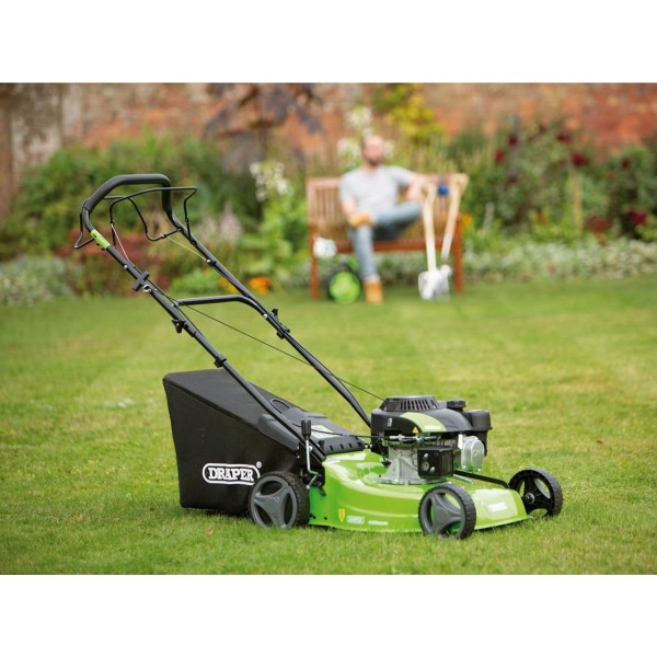 Draper Steel Deck Self-Propelled Petrol Lawn Mower, 410mm, 132cc/3.3HP (08671) Draper Steel Deck Self-Propelled Petrol Lawn Mower, 410mm, 132cc/3.3HP (08671)