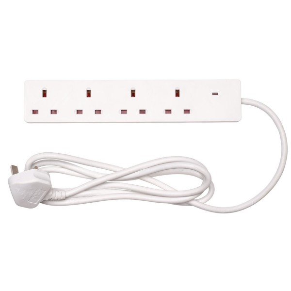 Draper Four Socket Extension Lead with Neon Indicator, 2m (09657) Draper Four Socket Extension Lead with Neon Indicator, 2m (09657)