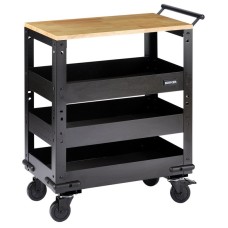 Bunker® 3 Tier Trolley with Pull Handle and Hardwood Worktop, 714mm (11495)