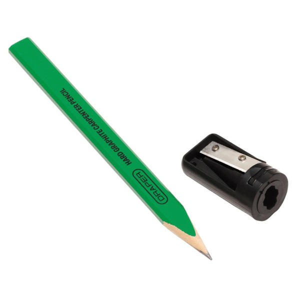 Draper Carpenter's Pencils with Sharpener (Pack of 10) (12145) Draper Carpenter's Pencils with Sharpener (Pack of 10) (12145)