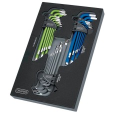 Draper TX-STAR®, Imperial & Metric Ball End Hex Key Sets in EVA Storage Tray (27 Piece) (12822)