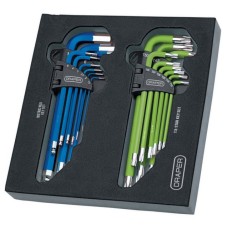 Draper TX-STAR® Metric Ball End Hex Key Sets in EVA Storage Tray (18 Piece) (12823)