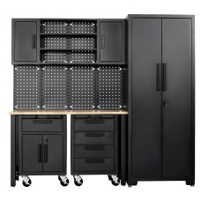 Draper Single Garage Workstation with Roller Cabinets (13269)