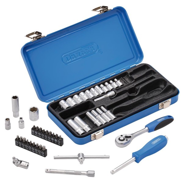 Draper Metric Socket Set in Metal Case, 1/4" Sq. Dr. (45 Piece) (16365) Draper Metric Socket Set in Metal Case, 1/4" Sq. Dr. (45 Piece) (16365)
