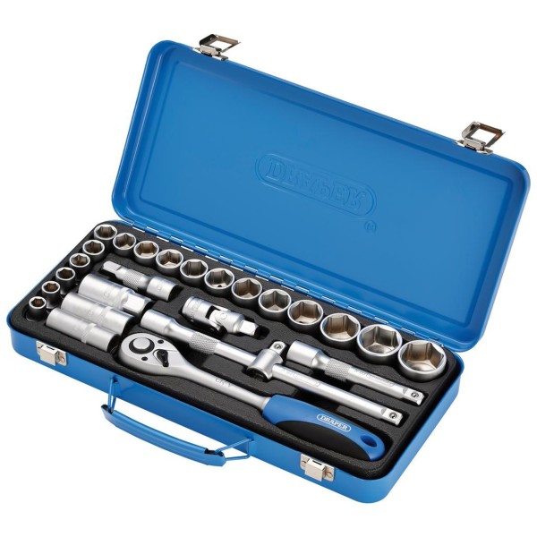 Draper Metric Socket Set, 1/2" Sq. Dr. (26 Piece) (16368) Draper Metric Socket Set, 1/2" Sq. Dr. (26 Piece) (16368)