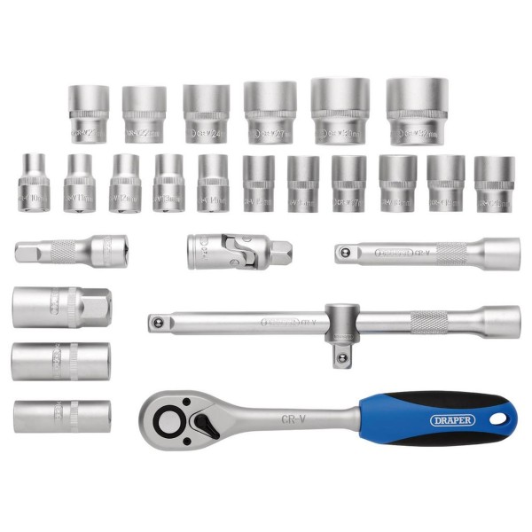 Draper Metric Socket Set, 1/2" Sq. Dr. (26 Piece) (16368) Draper Metric Socket Set, 1/2" Sq. Dr. (26 Piece) (16368)