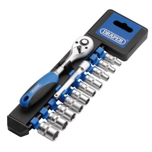 Draper Metric Socket and Ratchet Set, 1/4" Sq. Dr. (12 Piece) (16369) Draper Metric Socket and Ratchet Set, 1/4" Sq. Dr. (12 Piece) (16369)