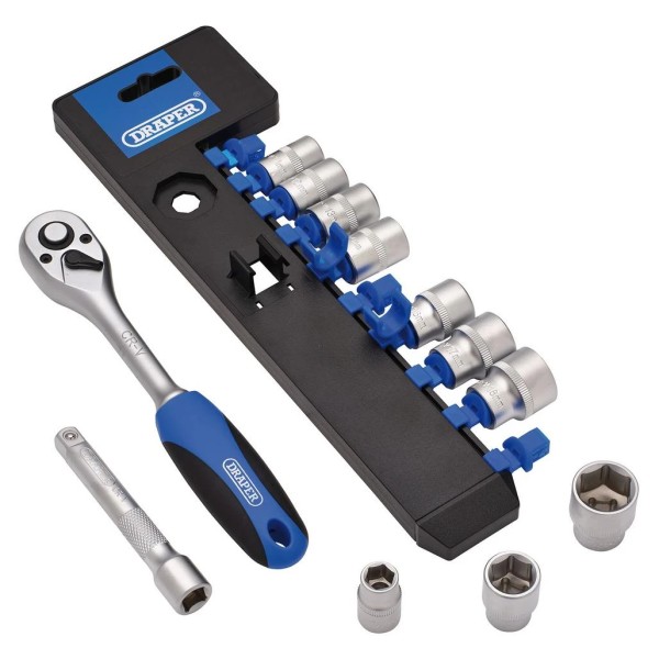 Draper Metric Socket and Ratchet Set, 3/8" Sq. Dr. (12 Piece) (16371) Draper Metric Socket and Ratchet Set, 3/8" Sq. Dr. (12 Piece) (16371)