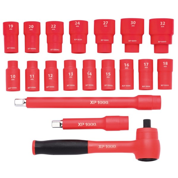 Draper XP1000® VDE Metric Socket Set, 1/2" Sq. Dr. (19 Piece) (17671) Draper XP1000® VDE Metric Socket Set, 1/2" Sq. Dr. (19 Piece) (17671)