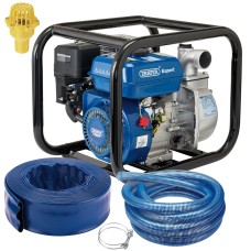 Draper Emergency 4.8HP Petrol Water Pump Kit with Hoses