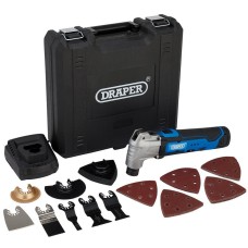 Draper 12V Oscillating Multi-Tool (33 Piece), 1 x Battery, 1.5Ah, 1 x Fast Charger (19392)