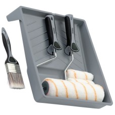 Draper Medium Pile Polyester Paint Roller and Brush Set with Soft Grip (8 Piece) (20787)