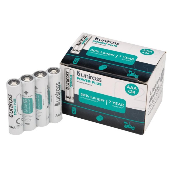 Uniross LR03 AAA Power Plus Alkaline Batteries (Pack of 24) Uniross LR03 AAA Power Plus Alkaline Batteries (Pack of 24)