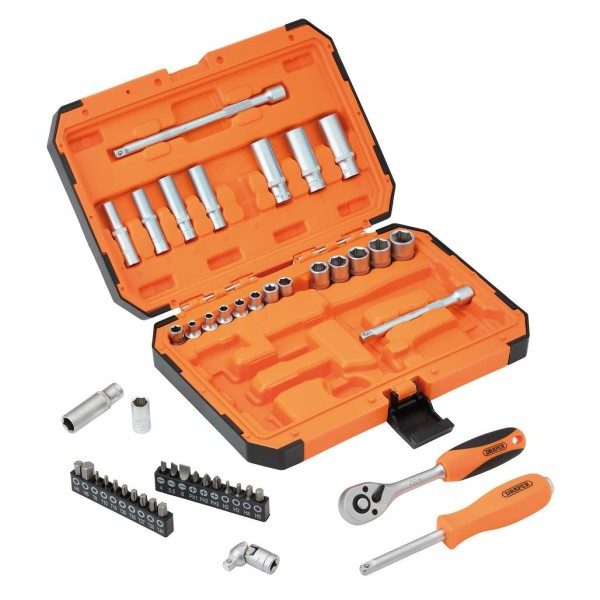 Draper Hi-Torq® 6 Point Socket Set, 1/4" (47 Piece) 22109 Draper Hi-Torq® 6 Point Socket Set, 1/4" (47 Piece) 22109