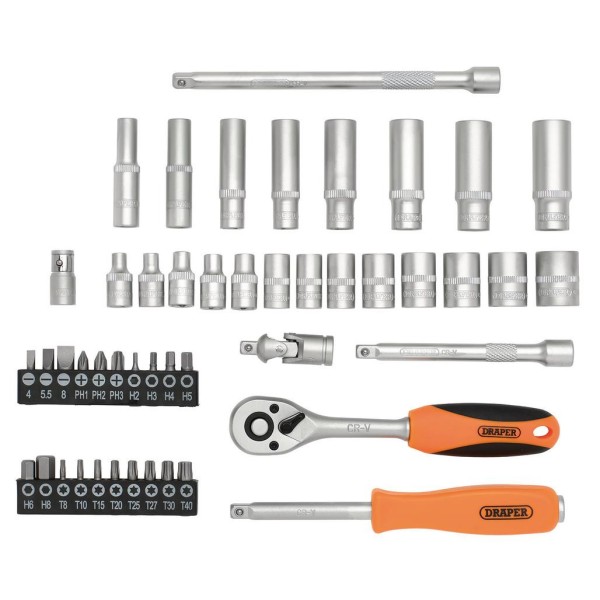 Draper Hi-Torq® 6 Point Socket Set, 1/4" (47 Piece) 22109 Draper Hi-Torq® 6 Point Socket Set, 1/4" (47 Piece) 22109