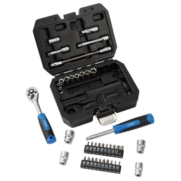 Draper HI-TORQ® Metric Socket and Bit Set, 1/4" Sq. Dr. (40 Piece) (24223) Draper HI-TORQ® Metric Socket and Bit Set, 1/4" Sq. Dr. (40 Piece) (24223)