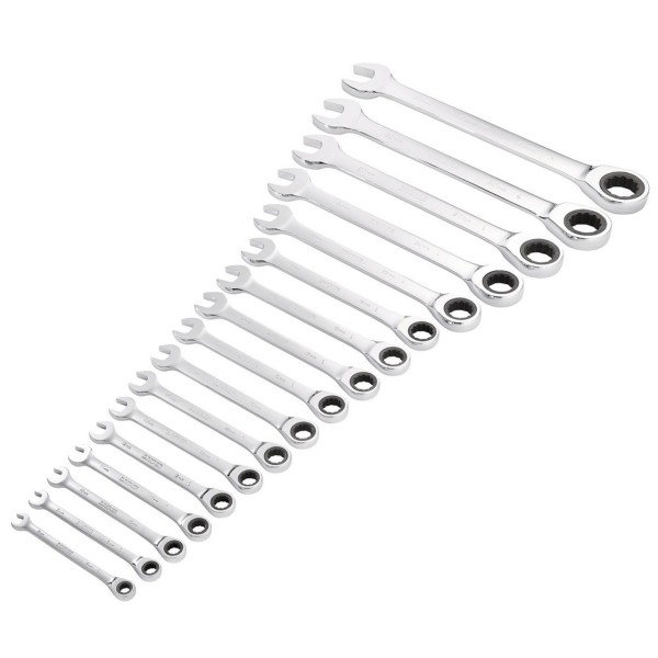 Draper HI-TORQ® Metric Ratchet Combination Spanner Set (17 Piece) (27691) Draper HI-TORQ® Metric Ratchet Combination Spanner Set (17 Piece) (27691)