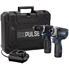 DXPULSE 12V Brushless Combi Drill & Impact Driver Kit, 1/4" Sq. Dr., 2 x 2.0Ah Batteries, 1 x Charger (27983)