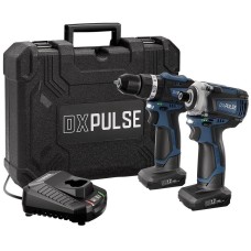 DXPULSE 12V Brushless Combi Drill & Impact Driver Kit, 1/4" Sq. Dr., 2 x 4.0Ah Batteries, 1 x Fast Charger (28003)