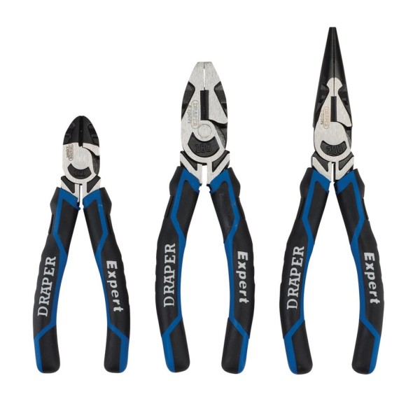 Draper Expert 3pc High Leverage Plier Set Blue (28033) – Professional Heavy Duty Pliers Draper Expert 3pc High Leverage Plier Set Blue (28033) – Professional Heavy Duty Pliers