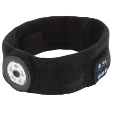 Draper Smart Wireless Rechargeable Headband with LED Head Torch and USB Charging Cable, Black, One Size (28344)