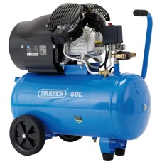 Draper 230V 50L Direct Drive V-Twin Air Compressor, 2.2kW/3HP (29355)