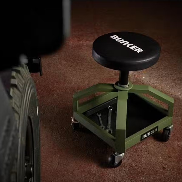 Bunker® Adjustable Steel Work Stool (29725) – Heavy Duty Rolling Mechanic's Workshop Stool Bunker® Adjustable Steel Work Stool (29725) – Heavy Duty Rolling Mechanic's Workshop Stool
