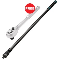 Draper BUY ONE Breaker Bar, 1/2" 600mm, Black And GET ONE 72 Tooth Reversible Ratchet, 1/2" Sq. Dr.  FREE!