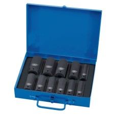 Draper Expert HI-TORQ® 6 Point Metric Deep Impact Socket Set, 1/2" Sq. Dr. (11 Piece)