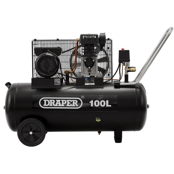 Draper 230V 100L Belt-Driven Air Compressor, 2.2kW/3HP (31254) Draper 230V 100L Belt-Driven Air Compressor, 2.2kW/3HP (31254)