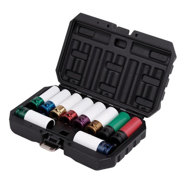 Draper Alloy Wheel Nut Socket Set, 1/2" Sq. Dr. (10 Piece) (31807) Draper Alloy Wheel Nut Socket Set, 1/2" Sq. Dr. (10 Piece) (31807)