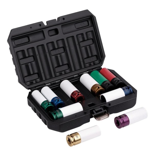 Draper Alloy Wheel Nut Socket Set, 1/2" Sq. Dr. (10 Piece) (31807) Draper Alloy Wheel Nut Socket Set, 1/2" Sq. Dr. (10 Piece) (31807)