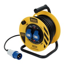 Defender E86475 230V 2-Way Light Industrial Cable Reel, 16A, 25m (35115)