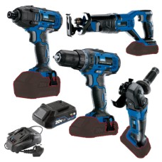Draper Storm Force® 20V Power Tool Bundle - Impact Driver, Drill, Grinder & Reciprocating Saw (36021)
