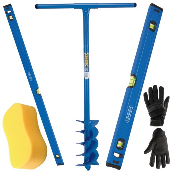 Draper Groundworks & Fencing Essentials Bundle - Auger, Box Levels, Gloves & Sponge (36349) Draper Groundworks & Fencing Essentials Bundle - Auger, Box Levels, Gloves & Sponge (36349)