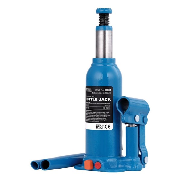 Draper Hydraulic Bottle Jack, 4 Tonne (36364) Draper Hydraulic Bottle Jack, 4 Tonne (36364)