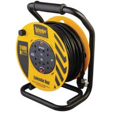 Defender E86515 230V 4-Way Industrial Trade Cable Extension Reel, 50m (36396)