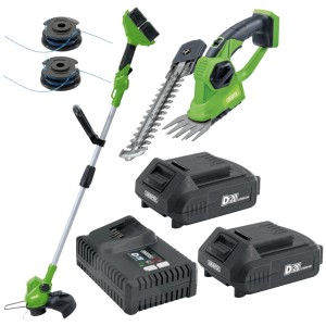Draper Cordless Garden Bundle – Grass Trimmer, Shear & Batteries (D20 40V System) (37099)