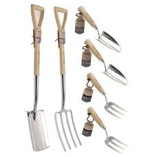 Draper Heritage 6 Piece Garden Tool Bundle – Stainless Steel Spade, Fork & Hand Tools (37472 / 37450)