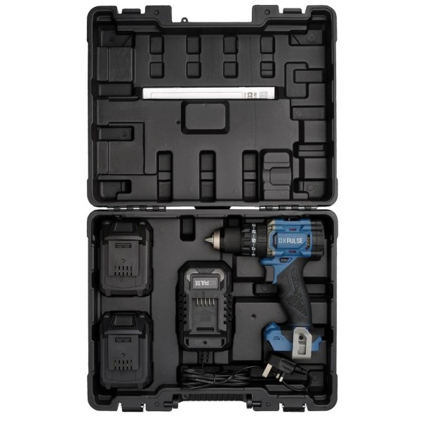 DXPULSE DX18 by Draper 18V Brushless LCD Display Combi Drill Kit with 2 x 2Ah Batteries (39659) DXPULSE DX18 by Draper 18V Brushless LCD Display Combi Drill Kit with 2 x 2Ah Batteries (39659)