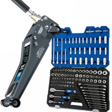 Draper Garage Workshop Bundle - 150pc Socket Set & Low Profile Trolley Jack (39784)