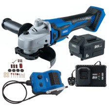 Draper D20 Power Tool Bundle - Angle Grinder, Engraver & 5.0Ah Battery Kit (39873)