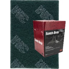 3M Scotch-Brite, Non-Woven Green Hand Pad, 7496, 158 x 224mm (Box of 20)