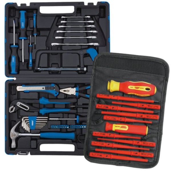 Draper Electrician's Tool Bundle - 58 Piece Tool Kit & XP1000® VDE 12 Piece Screwdriver Set (40497) Draper Electrician's Tool Bundle - 58 Piece Tool Kit & XP1000® VDE 12 Piece Screwdriver Set (40497)