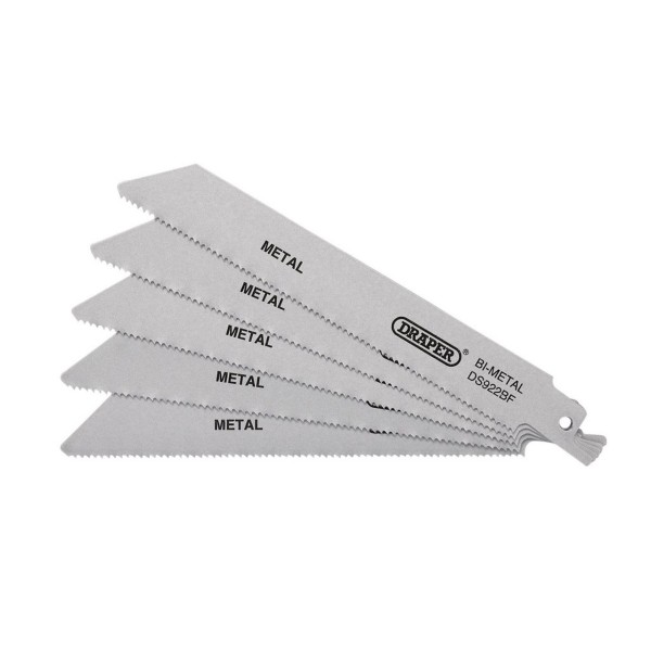 Draper Bi-metal Reciprocating Saw Blades For Metal, 150mm, 14tpi (Pack Of 5) Draper Bi-metal Reciprocating Saw Blades For Metal, 150mm, 14tpi (Pack Of 5)
