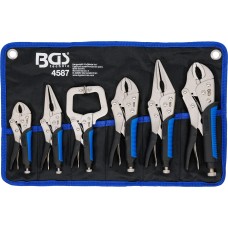 BGS Technic 6pc Locking Grip Pliers Set – Heavy Duty Vice Grip Set