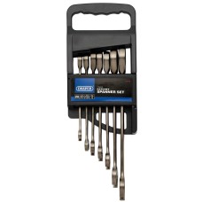 Draper HI-TORQ® Metric Ratcheting Combination Spanner Set, Black (7 Piece) (51178)